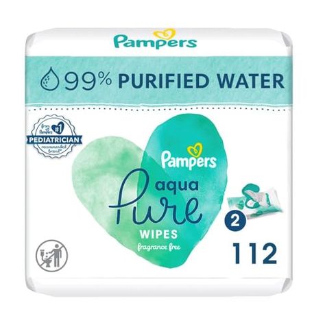 112 Count, 99% Water, Hypoallergenic, Unscented Pampers Wipes, Baby Wipe Warmer, Skin Aqua, Water Wipes, Wipe Warmer, Baby Bottoms, Wet Wipes, Baby Protection, Pop Top