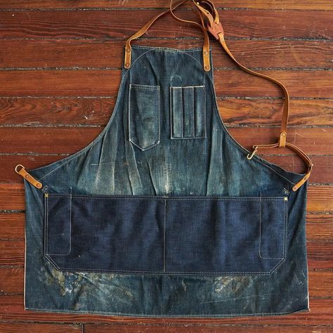 Repurpose Jeans, Apron Inspiration, Pottery Apron, Revamp Clothes, Kitchen Workshop, Jean Apron, Art Apron, Utility Apron, Diy Apron