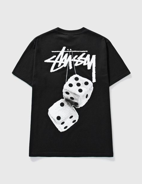 Stüssy Fuzzy Dice T-shirt Short sleeve Crewneck Logo at chest Fuzzy Dice logo at rear Straight hem Color: Black Model wears size M Model measures: Height 183cm, Chest 36”/91cm, Waist 28”/70cm, Hip 36”/91cm 100% Cotton Stussy Clothing, Fuzzy Dice, Balls Shirt, Streetwear Essentials, Nike Shox, Mode Ootd, Air Jordan 3, Jordan 11, Air Max 1