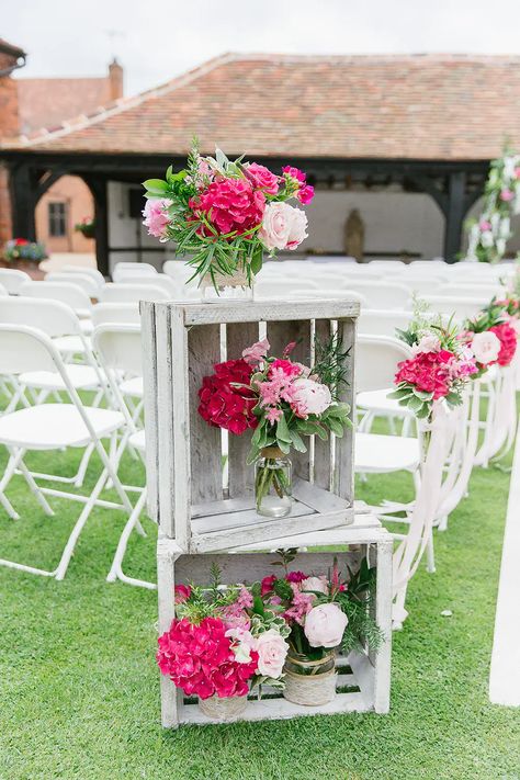 Bright Pink Wedding Flowers, Pink Country Wedding, Coral Wedding Centerpieces, Peruvian Wedding, Lillibrooke Manor, Watermelon Wedding, Pathway Decor, Bright Pink Wedding, Green Images