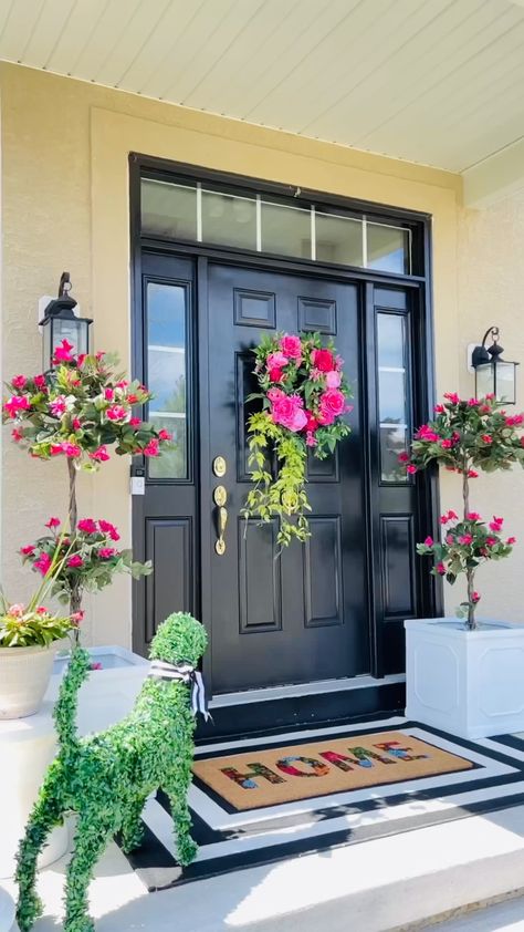 60" Mini Bougainvillea Round … curated on LTK Bougainvillea Front Porch, Pretty Wall Decor, Front Porch Curb Appeal, Porch Curb Appeal, Girls Apartment, Front Porch Steps, Crib Ideas, Front Door Ideas, Porch Steps