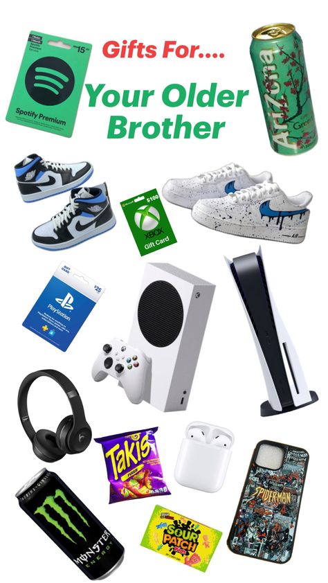 Gift Ideas For Older Brother, Gifts For Older Brother, Christmas Wishlist Ideas, Wishlist Ideas, Birthday Gifts For Brother, Brother Christmas, Spotify Premium, Xbox Gifts, Xbox Gift Card