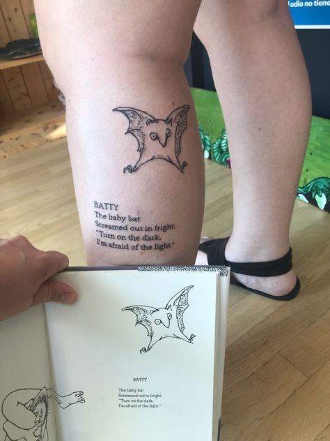 Tattoo Poem Ideas, Giving Tree Shel Silverstein, Silverstein Tattoo, Where The Sidewalk Ends Tattoo, She’ll Silverstein Tattoo, Shel Silverstein Art, Poem Tattoo Ideas, Shel Silverstein Tattoo, Childhood Tattoos