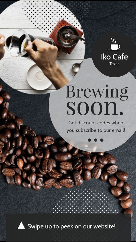 Coffee shop/cafe announcement coming soon Instagram Story template Coming Soon Instagram Story, Coming Soon Instagram, Coffee Ads, Coffee Poster Design, Cafe Posters, Trending Topic, Simple Designs To Draw, Creative Coffee, Templates For Instagram