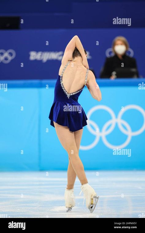 Download this stock image: Mariah Bell (USA),   FEBRUARY 15, 2022 - Figure Skating :  Women's Short Program  during the Beijing 2022 Olympic Winter Games at Capital Indoor Stadi - 2HPMX5Y from Alamy's library of millions of high resolution stock photos, illustrations and vectors. Mariah Bell Dress, Mariah Bell, Belle Dress, Winter Games, Skating Outfits, February 15, Skating Dresses, Figure Skating, Beijing