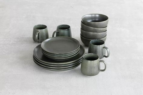 Fortessa Sound 16 Piece Dinnerware Set, Service for 4 & Reviews | Wayfair Craft Aesthetic, Green Porcelain, Pasta Bowl Set, Stoneware Dinnerware Sets, Stoneware Dinnerware, Porcelain China, Bisque Porcelain, A Craft, China Dinnerware