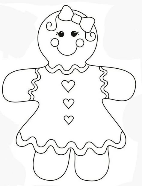 Gingerbread Coloring Pages, Gingerbread Man Template, Christmas Coloring Sheets, Printable Christmas Coloring Pages, Gingerbread Crafts, Gingerbread Christmas Decor, Felt Crafts Christmas, Gingerbread Decorations, Preschool Christmas