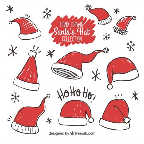 Santa Claus Hat Drawing, Christmas Background Design, Easy Christmas Drawings, Chirstmas Decor, Christmas Doodles, Doodle Lettering, Bullet Journal Art, Wallpaper Iphone Christmas, Bullet Journal Doodles