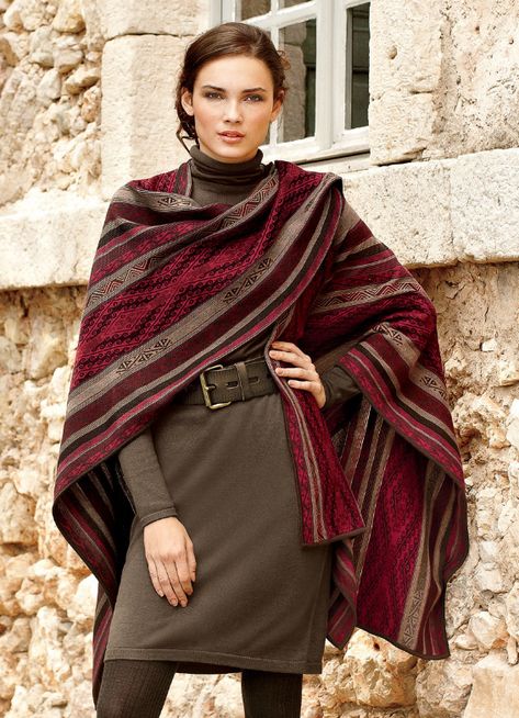 A poncho is an outer layer of clothing with an amazing design that keeps you warm and gives you a nice style. In spite of their long history, ponchos continue to evolve; some of them are more traditional than others. Irish Fashion Women, Mens Poncho, Irish Fashion, Clothing Sites, Fall Winter Outfits, Pima Cotton, Ponchos, Alpaca, Shawl