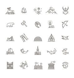 Norway travel landmark symbols or norwegian Vector Image Norwegian Tattoo, Norway Tattoo, Travel Elements, Alesund, Travel Icon, Lip Tattoos, Norway Travel, Symbolic Tattoos, Vector Icons