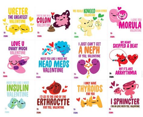 Medical Valentines Funny, Healthcare Valentines Cards, Nurse Valentines Day Cards, Anatomy Valentines Cards, Medical Valentines Puns, Medical Puns Anatomy Humor, Medical Valentines Cards, Healthcare Valentines, Biology Valentines