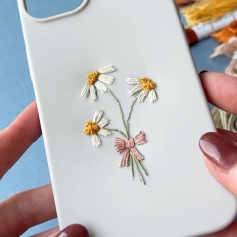 (Sold out) I’ve created some new stick and sew designs, some pretty colour versions. I hope you love them 😊 . . #sustainableclothing… | Instagram Mobile Cover Diy, Mobile Back Cover Design, Thread Craft, Back Cover Design, Phone Case Diy Paint, New Phone Case, Wall Art Diy Paint, Diy Embroidery Designs, Diy Embroidery Patterns