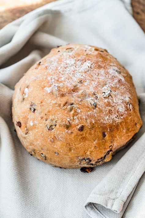 Easy No-Knead Cranberry Walnut Bread Recipe - Dinner, then Dessert No Knead Cranberry Walnut Bread, Cranberry Walnut Bread Recipe, Blackberry Bread, Traditional Bread Recipe, Walnut Bread Recipe, Easy Homemade Bread, Cranberry Walnut Bread, Red Star Yeast, Dinner Then Dessert