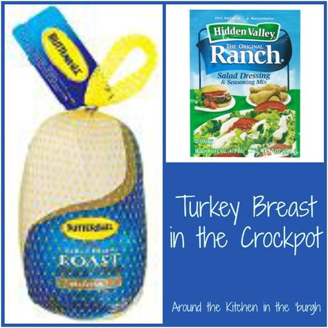 Crock Pot Ranch Turkey Breast on MyRecipeMagic.com Turkey Breast Crockpot, Cooking Turkey Breast, Slow Cooker Turkey Breast, Crockpot Turkey, Slow Cooker Turkey, Turkey Breast Recipe, Crockpot Roast, Crockpot Dishes, Breast Recipe