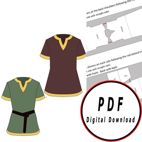 Larp Sewing Pattern, Lv Outfit, Elvish Dress, Larp Diy, Ren Cosplay, Mens Tunic, Medieval Tunic, Costume Viking, Viking Cosplay