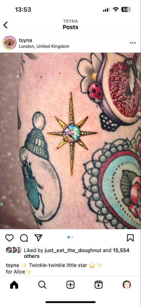 Contemporary Tattoo, Stone Tattoo, Gem Tattoo, Jewel Tattoo, Intricate Tattoo, Badass Tattoos, Jewelry Tattoo, Star Tattoos, Simplistic Tattoos