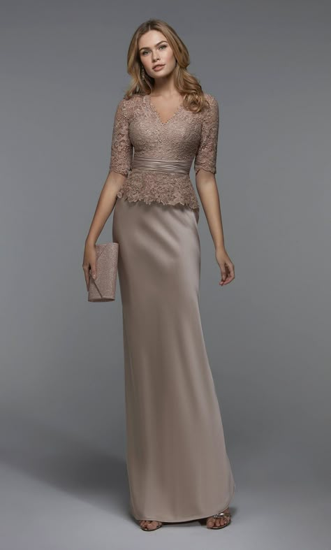 2024 Elegant, Chic Mother of The Bride Dresses Page 2 - Alyce Paris Formal Prom Dresses Short, Peplum Designs, Alyce Paris, Column Skirt, Evening Dresses With Sleeves, Mob Dresses, Prom Designs, Paris Dresses, Formal Dresses Short