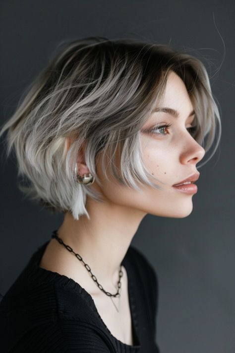 Short Ombre Hair, Blonde Tips, Hair References, Hair Inspiration Short, Short Grey Hair, Formal Hairstyles, Pixie Hairstyles, Short Cuts, Gray Hair