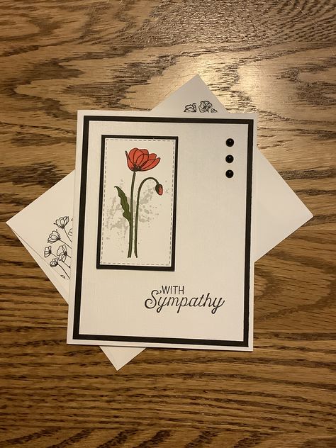 Teresa’s sympathy card (2024) Stamping Up Sympathy Cards, Stampin Up Sympathy Cards Simple, Sympathy Cards Handmade Simple Beautiful, Handmade Sympathy Card Ideas, Sympathy Card Ideas, Handmade Sympathy Cards, Stampin Up Sympathy Cards, Painted Poppies, Homemade Paint