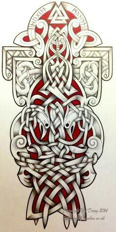 Celtic Cross Tattoo, Tatto Designs, Celtic Sleeve Tattoos, Celtic Tattoo Designs, Arte Viking, Viking Tattoo Sleeve, Dragons Tattoo, Borneo Tattoo, Tattoo Dotwork