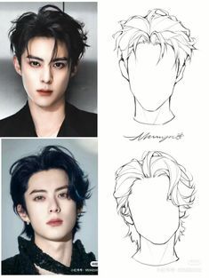 Men’s Hair Pushed Back, Mens Hairstyles Chart, Anime Men Hairstyles Drawing, Hair Drawing Base Male, Men’s Messy Haircut Short, Boy Medium Haircut, Anime Hair Styles Males, Character Design Ideas Male, Drawing Hairstyles Men