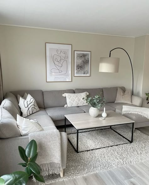 #livingroomdecorideas #livingroomdesign Grey Sofa Living Room, Grey Couch Living Room, Living Room Decor Gray, Apartment Living Room Design, Home Design Living Room, Living Room Decor Cozy, Apartment Decor Inspiration, Decor Home Living Room, Living Room Decor Apartment