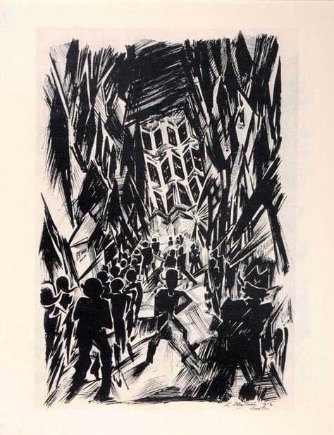 German Expressionism Aesthetic, German Expressionist Woodcut, German Expressionism Woodcut, Reductive Drawing, German Expressionism Film, German Expressionism Art, Ludwig Meidner, Building Rendering, Horst Janssen