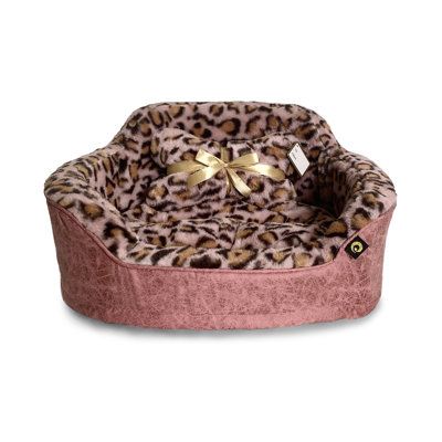 This is the ultimate luxurious resting spot for your small dog or cat. The exterior textured vegan leather looks regal and zips off for easy care. The posh interior of leopard patterned faux fur provides exceptional comfort. The matching leopard fur seat cushion is reversible, removable and machine washable. Additional matching lumbar bone pillow, just for fun and display. Wrapped with a satin ribbon with To/From gift tag. Color: Pink | Precious Tails Leather & Leopard Princess Dog Sofa Faux Princess Dog Bed, Bone Pillow, Princess Pillow, Small Dog Bed, Princess Bed, Princess Dog, Dog Sofa Bed, Dog Beds For Small Dogs, Sofa Review