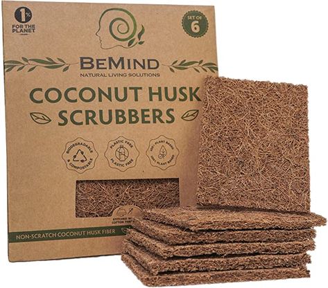 Amazon.com: BeMind Coconut Husk Scrubber(6)Coconut Scouring Pads|Natural Dish Scrubber|Coconut Dish Scrubber|Eco Friendly Dish Scrubber|Coconut Scrubber|Coconut Husk Sponge|Coconut Husk Scouring Pad|Non-scratch : Industrial & Scientific Eco Friendly Business Ideas, Eco Design Product, Origami Package, Aura Verde, Eggs Packaging, Reuseable Bag, Eco Friendly Materials, Soap Packaging Design, Scouring Pad