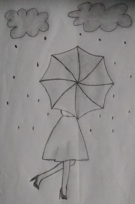 Rain Drawing For Kids, Rain Drawing Sketches, Simple Face Drawing, Cartoon Art Drawing, Planet Drawing, Pencil Drawing Images, Doddle Art, Bottle Drawing, Cute Easy Doodles