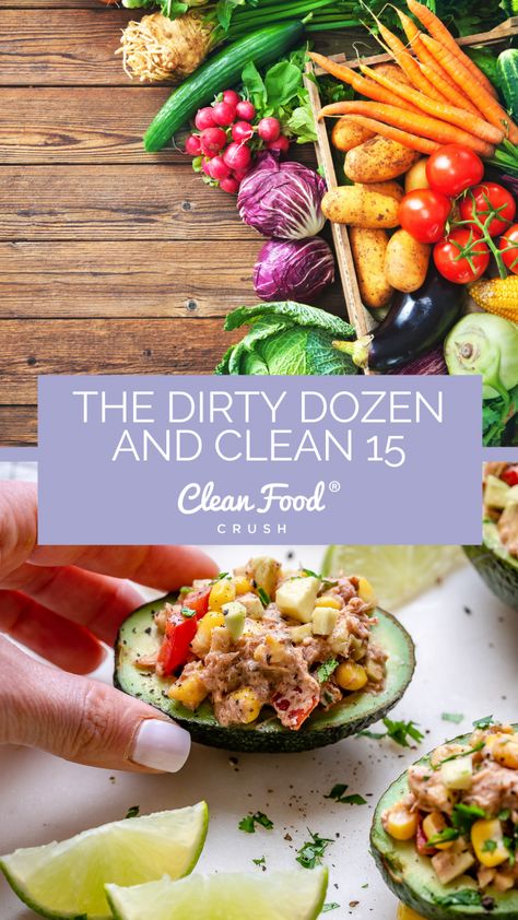 What are the Dirty Dozen and Clean 15? + Benefits of choosing organic foods and how to save money when doing so. *Please see a Note from Rachel at the bottom of this article regarding the source of the Clean 15 and Dirty Dozen lists. There are a... How To Eat Clean For Beginners, Dirty Dozen Clean 15, The Dirty Dozen, Clean 15, Genetically Modified Food, Dirty Dozen, Organic Diet, Clean Food Crush, Food Crush