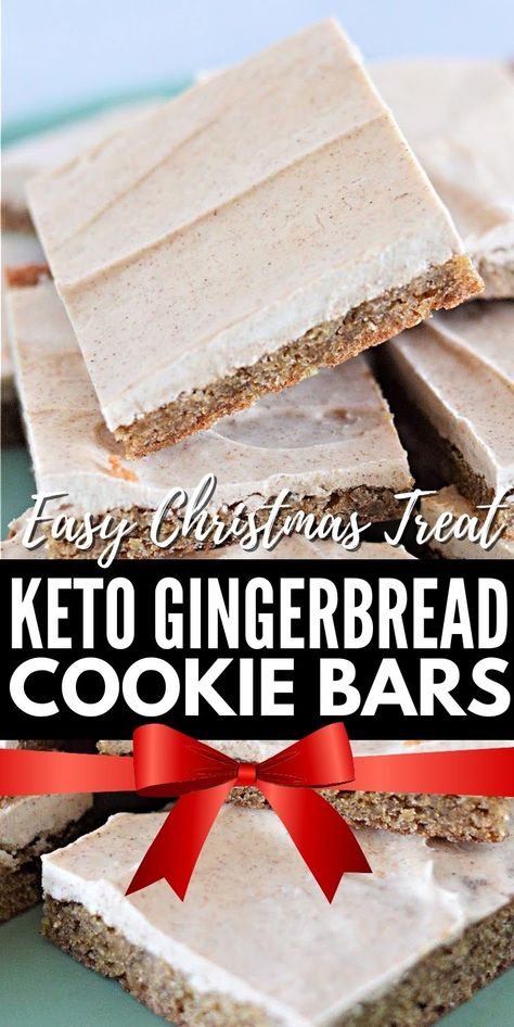 Keto Gingerbread Cookie Bars #ketogingerbreadcookiebars #gingerbreadcookiebars Low Cal Gingerbread Cookies, Keto Christmas Cookies Recipes, Keto Gingerbread Cookies, Christmas Food Recipes, Easy Christmas Treat, Low Carb Gingerbread Cookies, Keto Gingerbread, Gingerbread Cookie Bars, Low Carb Gingerbread