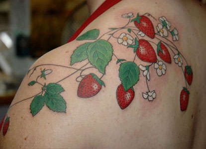 So i want the strawberries to be smultron and have a little mouse hanging by his tail reaching for one Strawberry Vine Tattoo, Strawberry Vine, Strawberry Tattoo, Fruit Tattoo, Vine Tattoo, Vine Tattoos, Plant Tattoo, Tatuaje A Color, 1 Tattoo