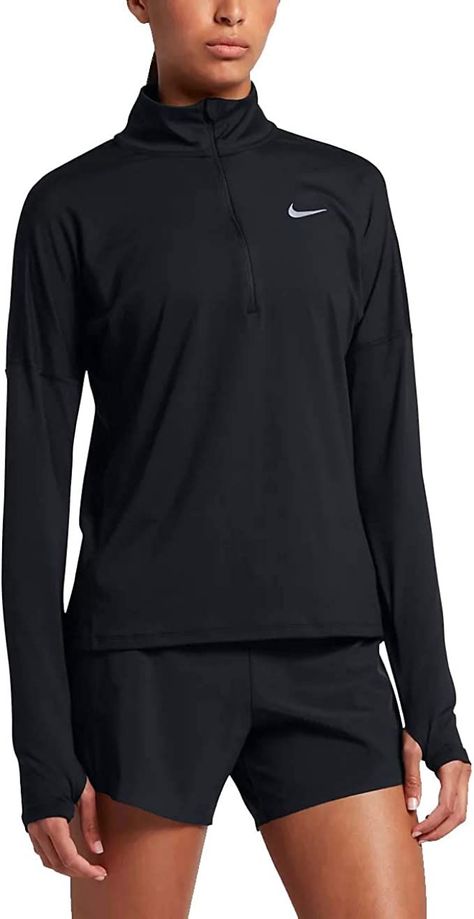 Nike Women's Dri-Fit Element Long Sleeve Running Top #afflink Nike Quarter Zip, Long Sleeve Running Shirt, Running Hoodie, Half Zip Top, Nike Long Sleeve, Mesh Shirt, Training Tops, Running Shirts, Running Tops