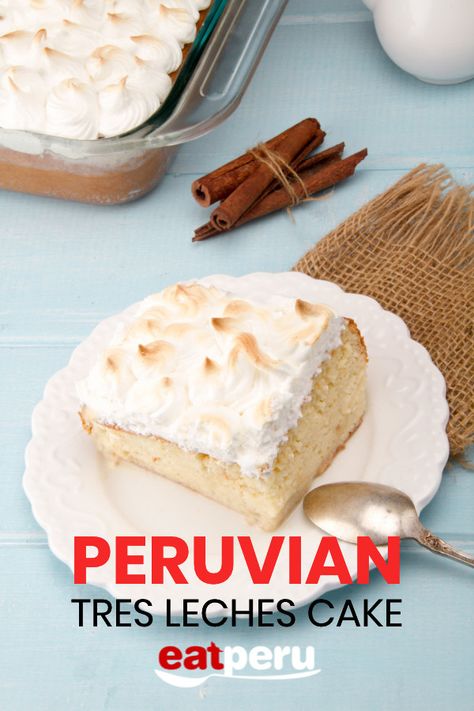 A Delicious Peruvian favorite. This creamy dessert recipe is easy to follow and make, even for the inexperienced cook or foodie.  #PeruvianFood #EatPeru #PeruRecipes #PeruFood #FoodieRecipes Peruvian Desserts Easy, Peruvian Desserts Recipes, Peruvian Christmas, Creamy Dessert Recipes, Peruvian Desserts, Movie Food, Tres Leches Cake Recipe, Peruvian Dishes, International Desserts