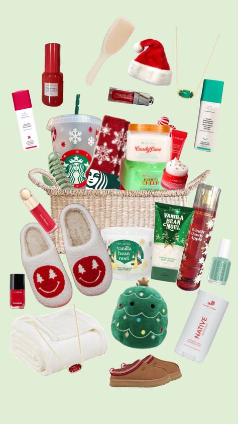 Would you want this for Christmas? #preppy #giftideas #christmas #preppychristmasessentials Preppy Christmas Party, Christmas Sleepover Ideas, Christmas Sleepover, Gift Bag Ideas, Christmas Preppy, Family Gift Baskets, Holiday Room Decor, Cute Christmas Ideas, Christmas Party Ideas