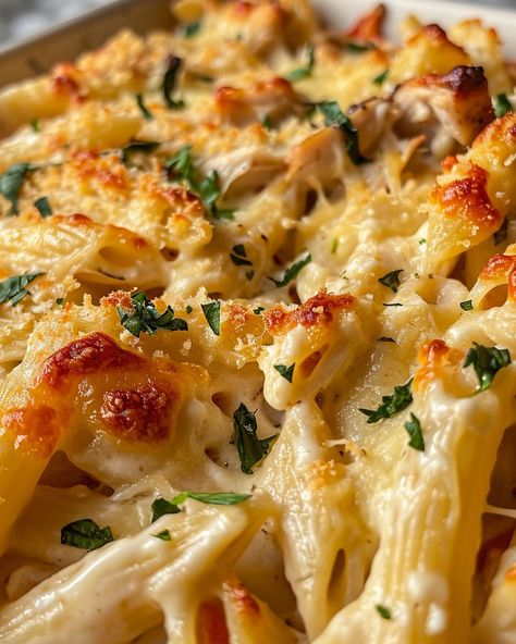 Homestyle Chicken Penne Casserole, Cooked Rotisserie Chicken Recipes, Chicken Hot Dish Recipes, Cooktopcove.com Recipes, Pre Thanksgiving Dinner Ideas, Food For A Crowd Crockpot, Fettucini Alfredo Bake, Roteserri Chicken Meals, Main Dishes For Potluck