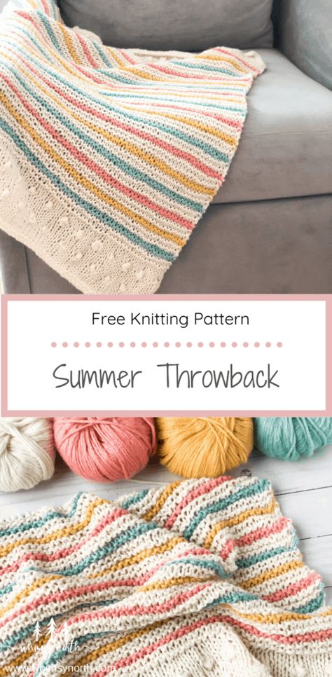 Free Baby Blanket Knitting Pattern - Summer Throwback Blanket - Whimsy North Corak Krusye, Projek Mengait, Lightweight Baby Blanket, Baby Blanket Knitting Pattern Easy, Knit Baby Blanket Pattern Free, Blanket Knitting Pattern, Baby Blanket Knitting, Baby Blanket Knitting Pattern, Bobble Stitch