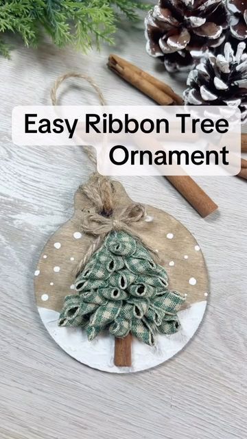 Factory Direct Craft on Instagram: "SIMPLE Ribbon Tree Ornament 🎄
📣Comment " RIBBON " for the material list 

#craft #clevercrafters #craftingcommunity #craftingtime #craftersgonnacraft #craftingaddict #easydiy #crafting #budget #BudgetFriendly #diy #christmas #crafters #christmastree #christmasdecorations #christmasdecor #christmastime #christmasiscoming #ornament #christmasiscomingtotown #diywreathmaking #seasonaldecor #seasonaldecorating #holidaydiy #handmade #tree #treemagic #ornament #ornaments #handmade #creating" Ribbon Tree Ornaments Easy Diy, Ribbon Pinecone Ornament, Ribbon Tree Ornaments, Ribbon Christmas Tree Ornament, Ribbon Crafts Diy Decoration, Ribbon Ornaments Diy, Decorate Stockings, Crochet Christmas Trees Free, Christmas Ribbon Crafts