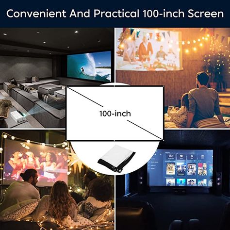 TMY Projector, Upgraded 9500 Lumens with 100" Projector Screen, 1080P Full HD Portable Projector, Mini Movie Projector Compatible with TV Stick Smartphone HDMI USB AV, for Home Cinema Outdoor Movies Projector Movie, Bluetooth Projector, Small Projector, Home Projector, Portable Projector Screen, Phone Projector, Support Portable, Best Projector, Outdoor Projector