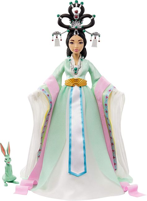 AmazonSmile: Mattel Netflix Over The Moon, Chang’e Collector Doll (14-inch) with Traditional Chinese Gown and Accessories, Includes Jade Rabbit Figure, Great Gift for Ages 6Y+, Multi (GPJ43): Toys & Games Chang E, Chinese Gown, Traditional Chinese Hanfu, Jade Rabbit, Unicornios Wallpaper, Mattel Shop, Disney Princess Dolls, Fashion Designers Famous, Elegant Embroidery