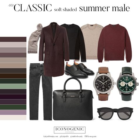 Soft Summer Color Palette Men, Soft Summer Men Color Palettes, Soft Summer Men, Capsule Wardrobe Men, Deep Summer, Dusky Summer, Men's Capsule Wardrobe, Soft Summer Palette, Soft Summer Color Palette