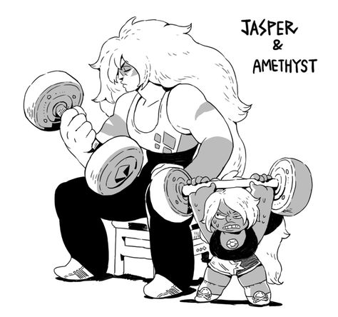 Jasper & Amethyst | Steven Universe ... Jasper And Amethyst Steven Universe, Jasper And Amethyst, Jasper Su, Jasper Steven Universe, Amethyst Steven Universe, Steven Universe Diamond, Universe Images, Steven Universe Drawing, Drawing Things