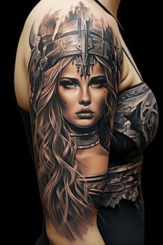 Female Warrior Tattoo Goddesses, Female Empowerment Tattoos, Female Empowerment Tattoo, Empowerment Tattoos, Empowerment Tattoo, Female Warrior Tattoo, Valkyrie Tattoo, Strong Woman Tattoos, Feminist Tattoo