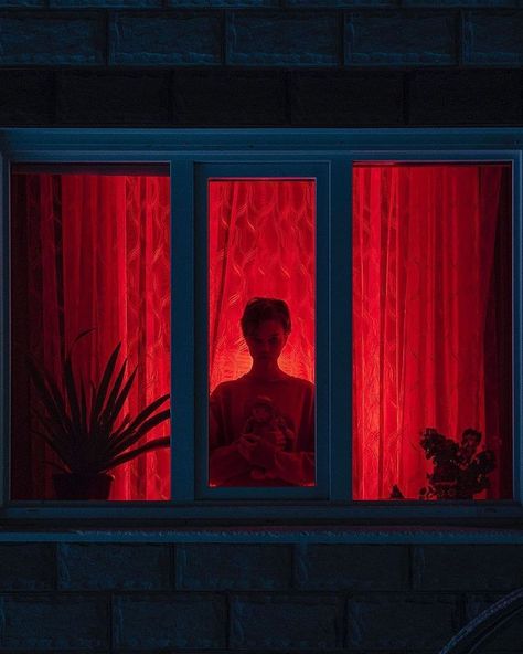 The Visual Zine on Instagram: “Photography by @sabitov.bu Via #thevisualzine” Apollo Statue, Night Window, Filmmaking Inspiration, Room Photography, Night Moves, Red Room, Halloween Photoshoot, Red Rooms, Film Inspiration