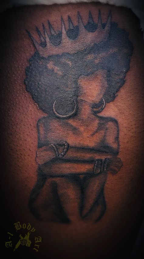 #queen #crown #african Princess Neck Tattoo, Black Queen Tattoo For Women, Queen Nefertiti Tattoo Black Women, Afro Queen Tattoo, Queen Crown Tattoo Design Beautiful, Black Power Tattoo For Women, African Queen Tattoo Goddesses, Black Culture Tattoos For Women, Black Queen Tattoo