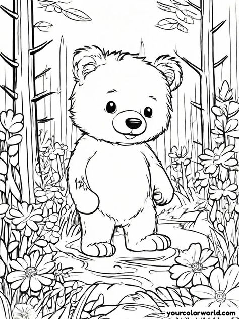 Discover the enchanting world of our cute little bear as it explores a vibrant forest filled with flowers. This aesthetic coloring page is perfect for both kids and adults looking for a relaxing and creative activity. Our free, printable design captures the magic of nature’s beauty, offering a delightful escape into a whimsical woodland adventure. Ideal for Pinterest enthusiasts seeking charming art projects. Download your free coloring page today and let your imagination blossom! Cute Bear Coloring Pages, Forest Coloring Pages, Woodland Adventure, Forest Coloring, Whimsical Woodland, Little Bear, Free Printable Coloring, Free Printable Coloring Pages, Creative Activities