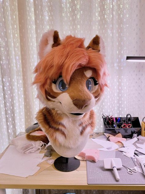 Fursuit Hair, Fursuits For Sale, Hairstyle And Color, Drawing Resources, Fursuit Tutorial, Fursuit Head, Cute Fantasy Creatures, Big Animals, So Creative