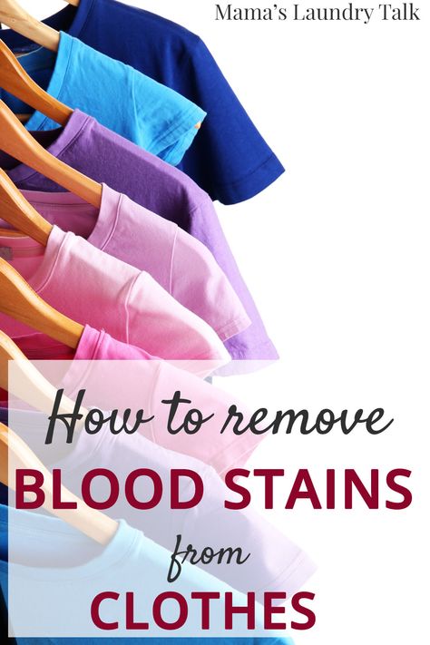 Removing Blood Stains, Blood Out Of Clothes, Remove Blood Stains, Get Blood Stains Out, Chocolate Stains, Deep Cleaning Hacks, Stain On Clothes, Laundry Stains, Old Blood