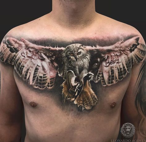 Owl Tattoo Design Chest, Flying Owl Tattoo, Owl Feather Tattoos, Owl Tattoo Chest, Owl Tattoo Meaning, Realistic Owl Tattoo, Owl Tattoo Sleeve, Geometric Owl Tattoo, Flying Owl